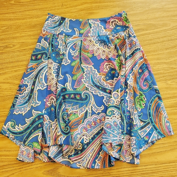 Lauren Ralph Lauren Womens Skirt Sz 10 Lined Floral Paisley Fairy Whimsical - Picture 2 of 8